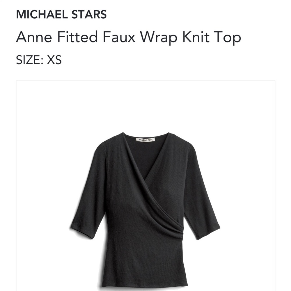 NWT Michael Stars fitted black wrap shirt